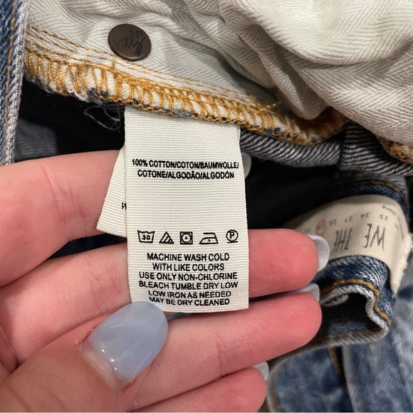 Free People Floral Lace Button Fly Jean Shorts - Picture 9 of 13